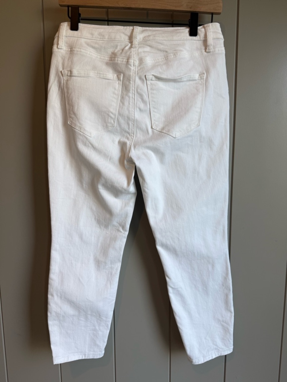Talbots Size 4 Petite Jegging Crop White Denim Pants Stretch Cotton Blend Casual - Picture 5 of 13